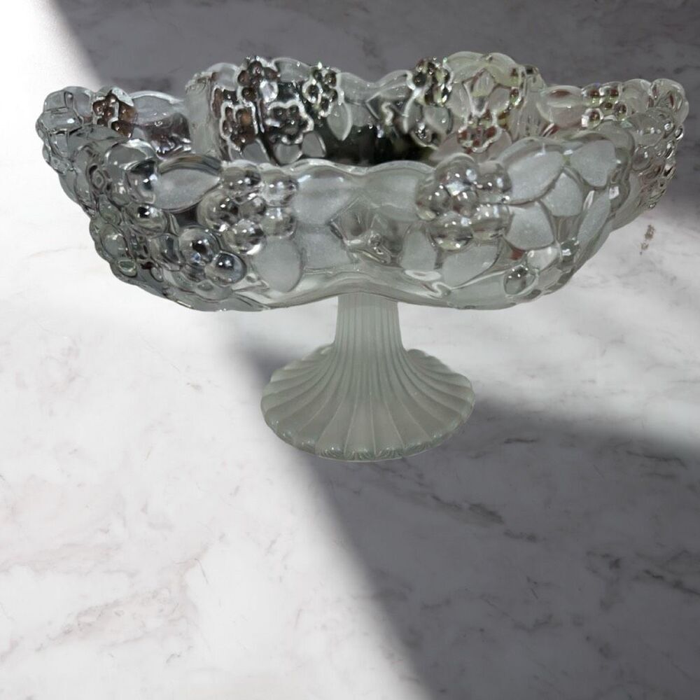 Vintage Mikasa Clear Glass Carmen Pedestal Bowl 10.5x6